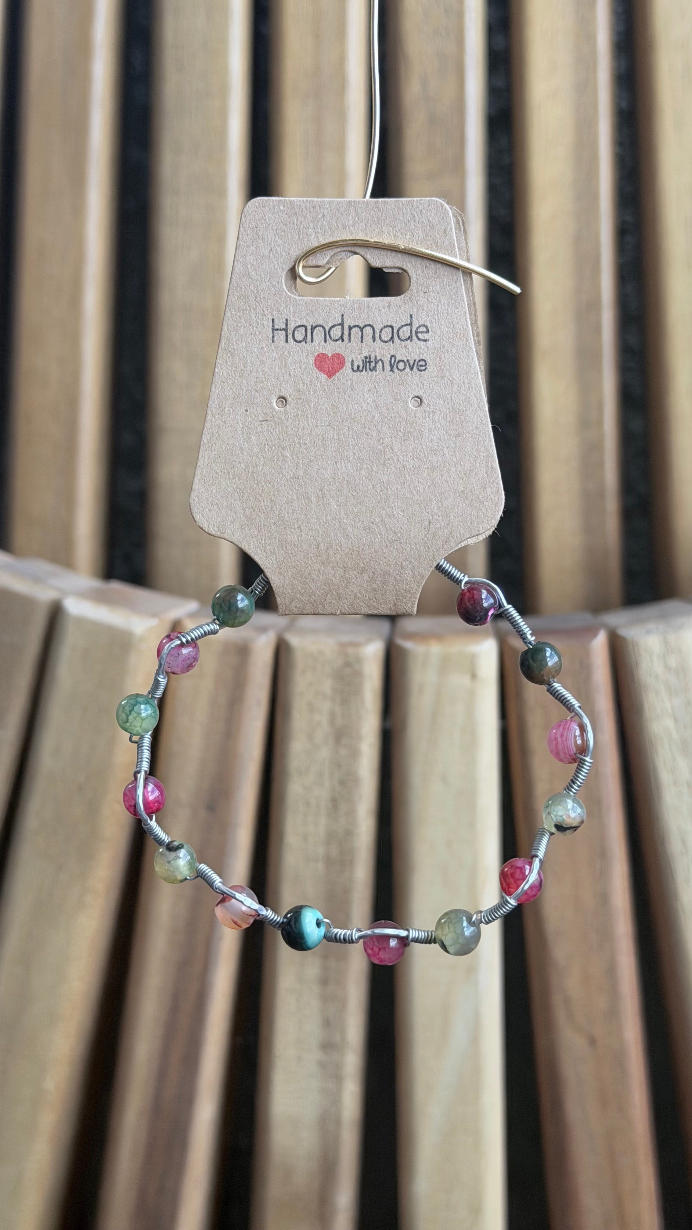 Silver wire wiggle bracelet