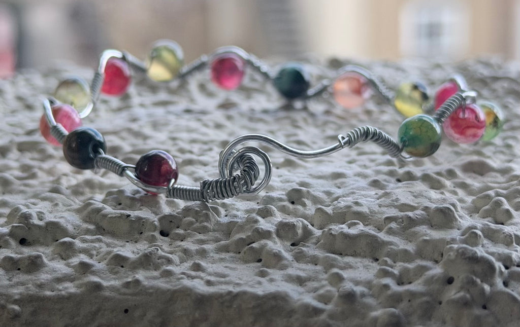 Silver wire wiggle bracelet